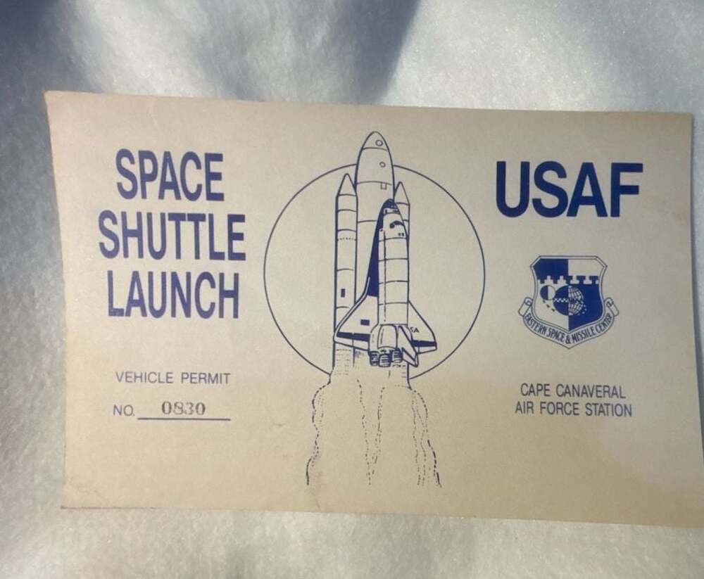 Vintage USAF Space Shuttle Launch Vehicle Permit Card